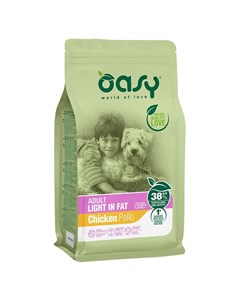 Dry Dog Adult light in Fat сухой корм для взрослых собак с лишним весом с курицей 3 кг Oasy