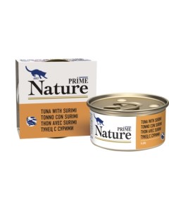 Консервированный корм для кошек тунец с сурими в желе 85 гр Prime nature