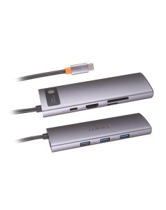 Хаб USB Metal Gleam Series 6 in 1 Multifunctional Type C HUB Docking Station Grey CAHUB CW0G Baseus