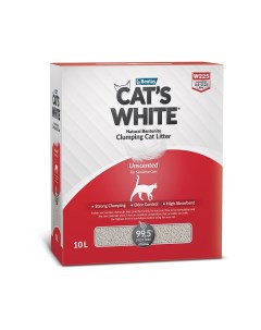 Наполнитель для кошачьего туалета Natural комкующийся без ароматиз 10л Cat's white