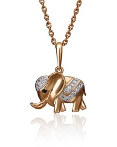 Подвеска Слон с фианитами из красного золота Platina jewelry