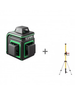 Комплект уровень лазерный CUBE 3 360 GREEN Basic Edition Штатив штанга элевационный SILVER PLUS в ко Ada