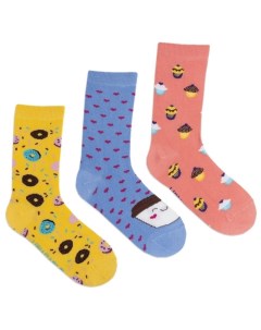 Комплект женских носков с принтом 016 3 пары Lunarable