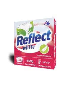 White Концентрированный стиральный порошок для белых и светлых тканей 650 г Reflect