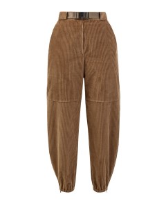 Вельветовые брюки Utility Jogger с разрезами на молниях Brunello cucinelli