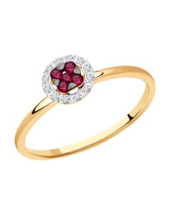 Кольцо из золота с бриллиантами и рубинами Sokolov diamonds