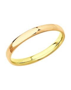 Обручальное кольцо из комбинированного золота 3 мм Sokolov