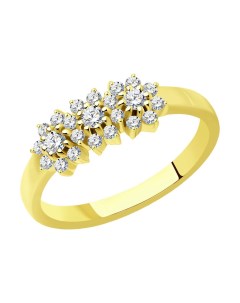 Кольцо из желтого золота с бриллиантами Sokolov diamonds
