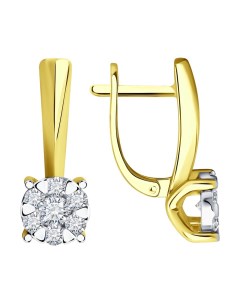 Серьги из комбинированного золота с бриллиантами Sokolov diamonds