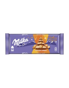 Шоколад молочный с молочной и карамельной начинками и обжаренным цельным фундуком 300 г Milka