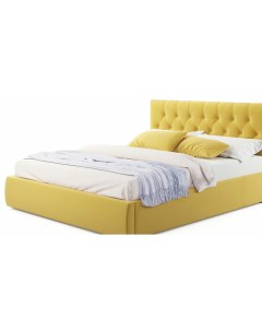 Мягкая кровать Verona 1400 желтая с ортопедическим основанием Bravo
