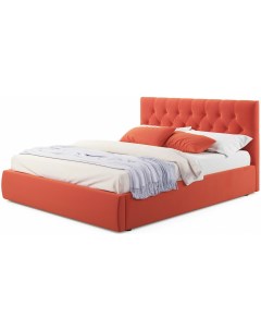 Мягкая кровать Verona 1400 оранжевая с подъемным механизмом Bravo