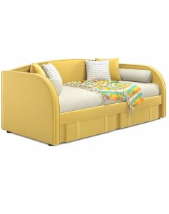 Мягкая кровать Elda 900 желтая с ортопедическим основанием Bravo
