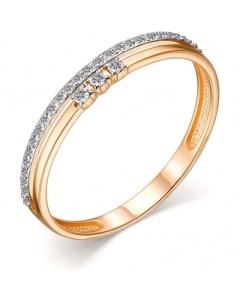 Кольцо с 30 бриллиантами из красного золота Костромская ювелирная фабрика "алькор"