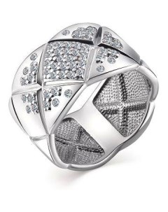 Кольцо с 50 фианитами из серебра Костромская ювелирная фабрика "алькор"