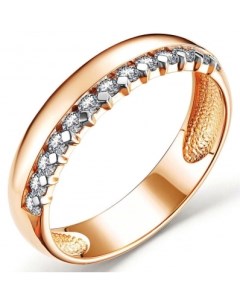 Кольцо с 13 бриллиантами из красного золота Костромская ювелирная фабрика "алькор"