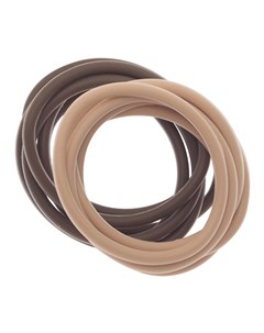 Резинки для волос силиконовые коричневые бежевые 12 шт уп Dewal professional