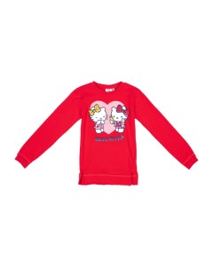Красный лонгслив с принтом Hello Kitty для девочки Playtoday long size
