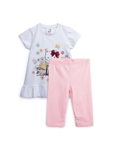 Комплект для девочки футболка с принтом розовые брюки Playtoday baby