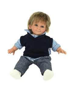 Кукла Джестито мальчик в клетчатой рубашке джинсах и шапочке 28 см Lamagik s.l.