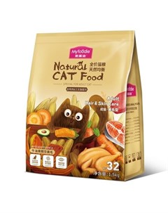 Natural CAT Food GF Hair Care Сухой корм для кошек уход за шерстью курица лосось 1 5 кг Myfoodie