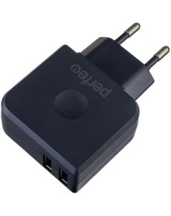 Зарядное устройство I4623 2 х USB 3 4A черный Perfeo