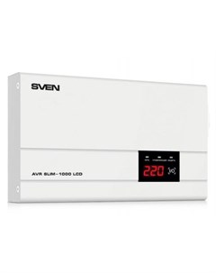 Стабилизатор напряжения AVR SLIM 1000 LCD серый 1 розетка Sven