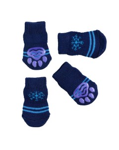 Носки для собак SIMA LAND Снежинка нескользящие размер L 3 5 5х8см набор 4шт тёмно синие Пижон