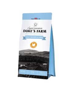 Корм для собак для средних и крупных пород индейка сух 12кг Duke's farm