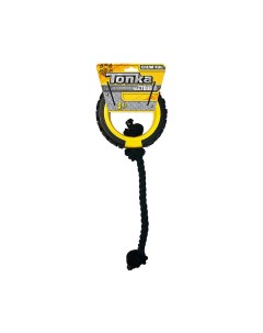 Игрушка для собак Мега Шина с канатом цвет желтый черный 38 1см Tonka