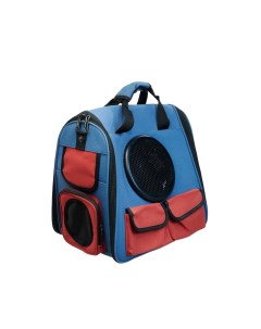 Переноска рюкзак для животных с иллюминатором Красно синий 40х26х36см Malinki zoostore