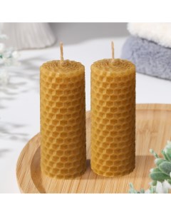 Набор свечей из вощины медовых 8 см 2 шт Богатство аромата