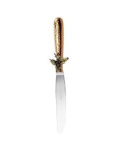 Нож столовый Бабочки медный кованый с чернью Кольчугинский мельхиор