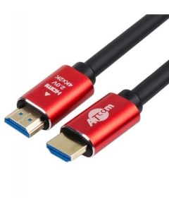 Кабель HDMI 2м VER 2 0 круглый черный красный Atcom