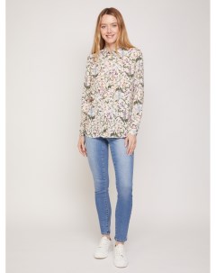 Блузка рубашка с растительным принтом Zolla