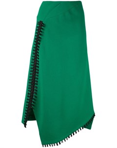 Roland mouret юбка асимметричного кроя с бахромой 18 зеленый Roland mouret