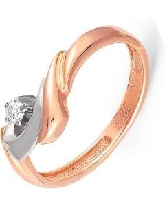 Кольцо с 1 бриллиантом из красного золота Kabarovsky