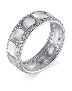 Кольцо с 92 фианитами из серебра Костромская ювелирная фабрика "алькор"