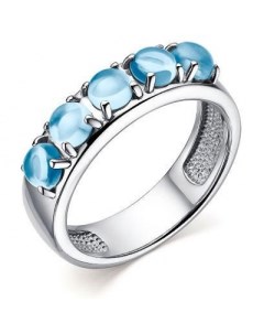 Кольцо с 5 топазами из серебра Костромская ювелирная фабрика "алькор"
