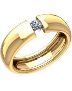Кольцо с 1 бриллиантом из красного золота Юз грант