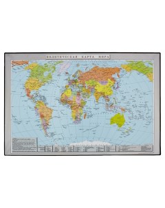 Коврик на стол 38x58см политическая карта мира черный 2129 1 Attache
