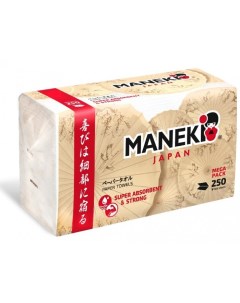 Полотенца бумажные листовые однослойные Kabi V сложения 250 шт Maneki