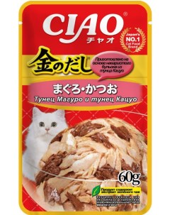 Влажный корм для кошек Киннодаси микс тунцов в желе 0 06 кг Inaba