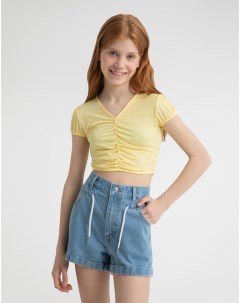 Джинсовые шорты со шнурком для девочки Gloria jeans