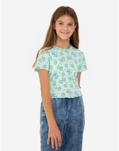 Мятная футболка с авокадо для девочки Gloria jeans