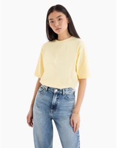 Желтая базовая футболка oversize Gloria jeans