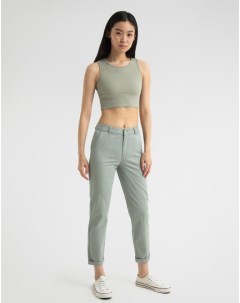 Зеленые брюки Skinny с подворотами Gloria jeans