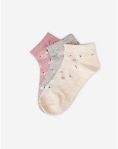 Носки с цветочным принтом для девочки 3 пары Gloria jeans
