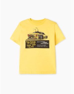Желтая футболка с машиной для мальчика Gloria jeans
