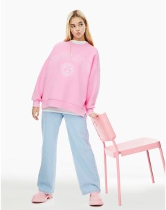 Розовый свитшот oversize с принтом Inspiration для девочки Gloria jeans